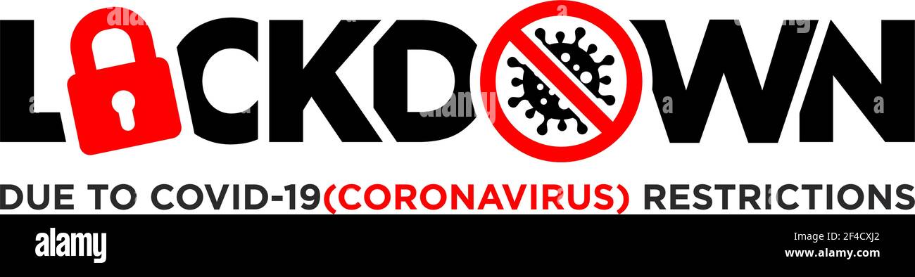 Blocco a causa del coronavirus COVID-19. Blocco pandemico mondiale per la quarantena. Vettore virus corona su sfondo trasparente Illustrazione Vettoriale