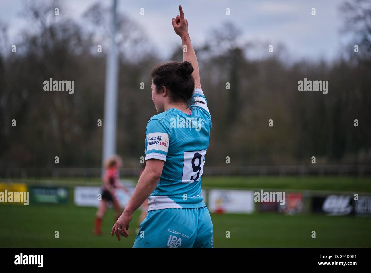 Gloucester, Regno Unito. 20 Marzo 2021. Caity Mattinson (Nr. Worcester Warriors) in azione durante la partita degli Allianz Premier 15s tra Gloucester-Hartpury e Worcester Warriors all'Alpas Arena di Gloucester, Inghilterra. Credit: SPP Sport Press Photo. /Alamy Live News Foto Stock