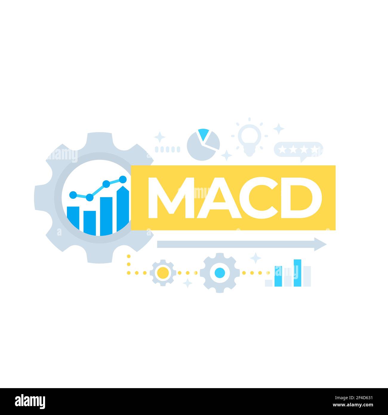 Indicatore MACD, disegno vettoriale Illustrazione Vettoriale