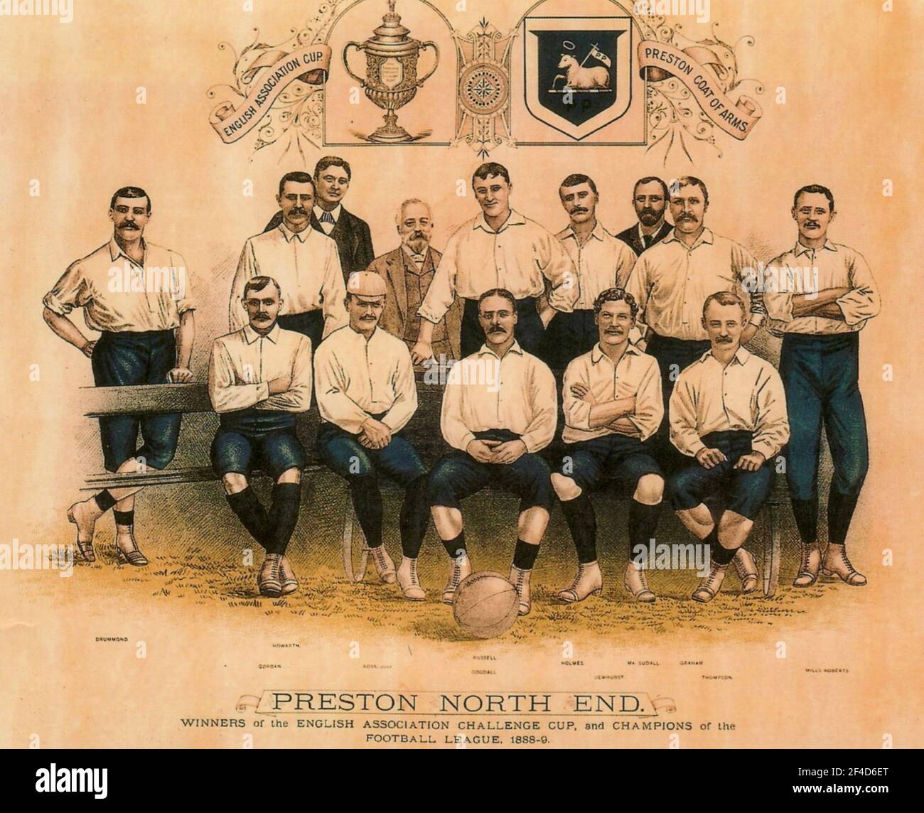 La squadra di calcio Preston North End 1888 conosciuta come Invincibles. Foto Stock