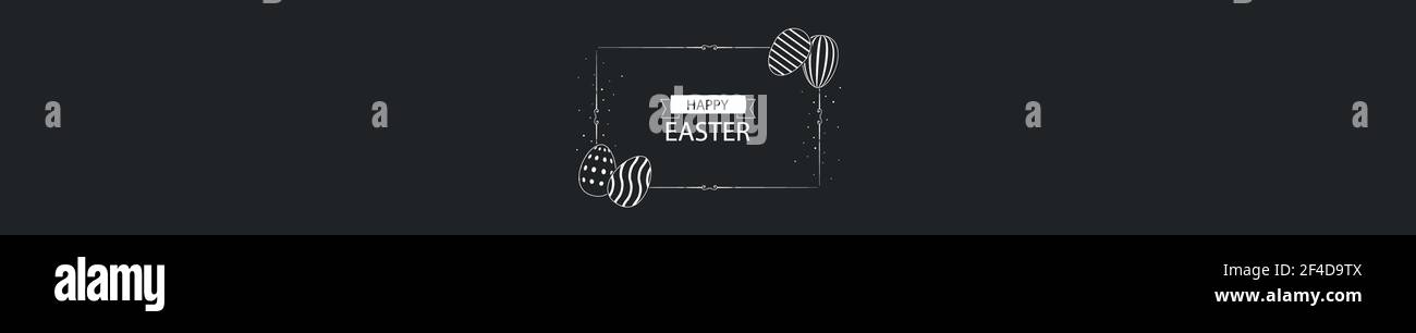 Sfondo pasquale bianco e nero con congratulazioni per la Pasqua Holiday - illustrazione vettoriale Illustrazione Vettoriale