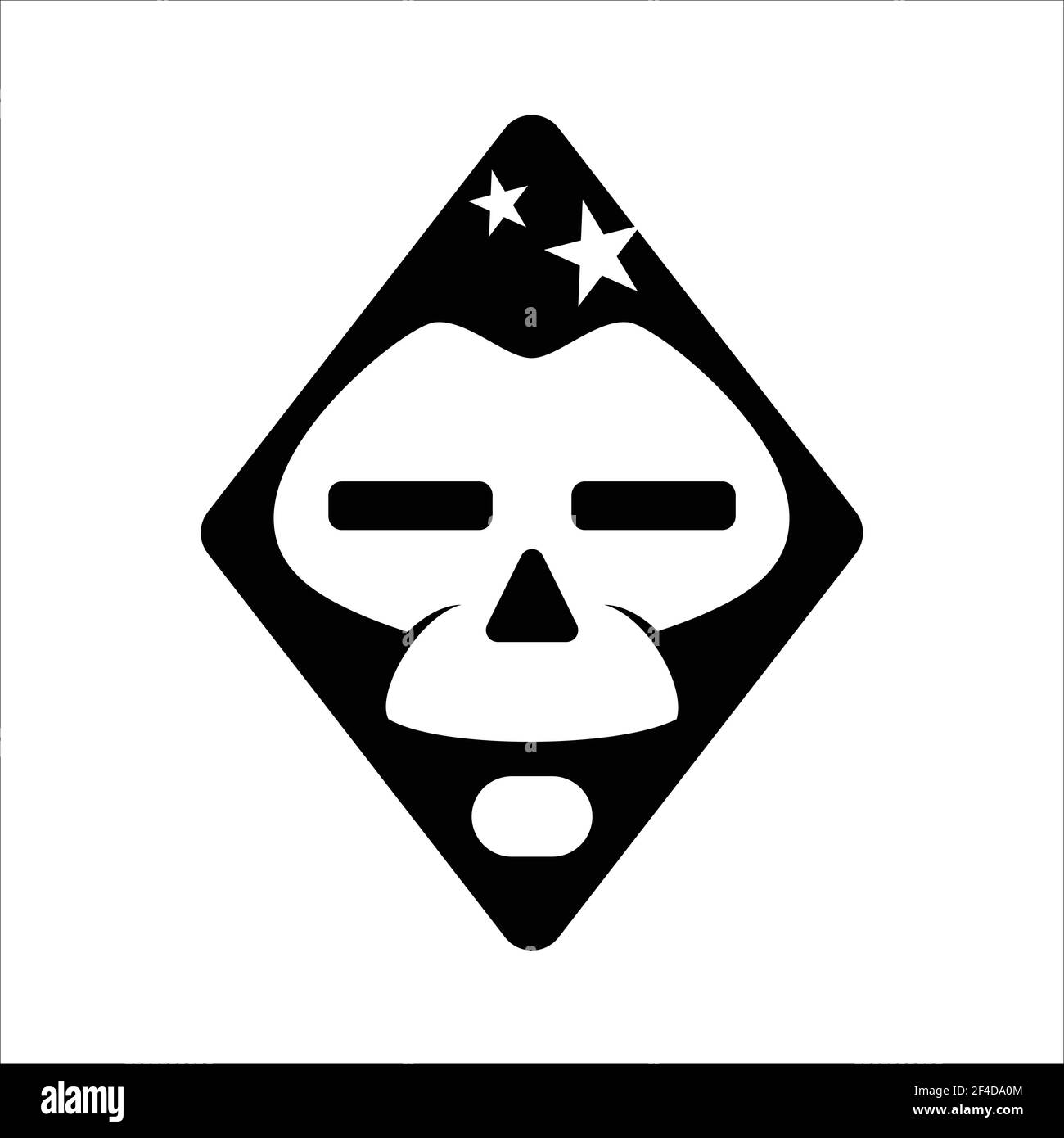 forma del mago della testa del cranio diamantato Illustrazione Vettoriale