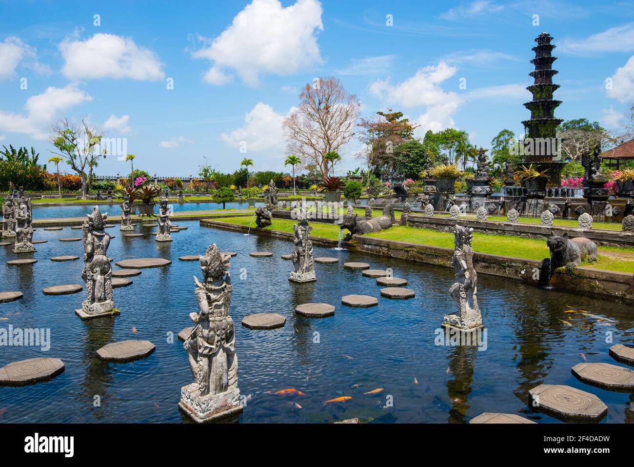 Tempio dell'acqua Tirta Gangga - Bali orientale, Indonesia Foto Stock