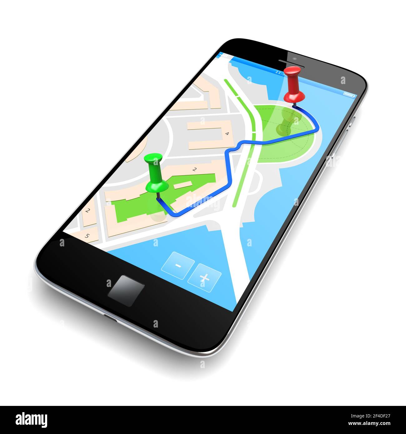 Smartphone mobile con app di navigazione gps su mappa di viaggio su  schermo. immagine 3d Foto stock - Alamy