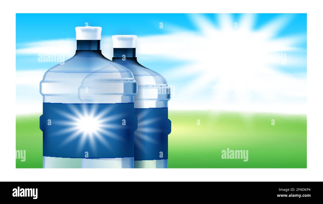 Acqua bevanda naturale Creative Promo Poster Vector Illustrazione Vettoriale