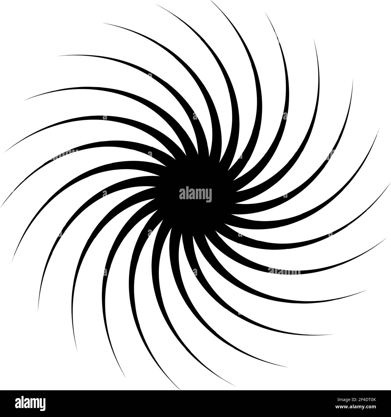 Cerchio ciclico, elica, elemento a spirale. Forma concentrica con effetto di rotazione, centrifuga e girazione. Illustrazione dei vettori di torsione, turbolenza e turbolenza – S Illustrazione Vettoriale