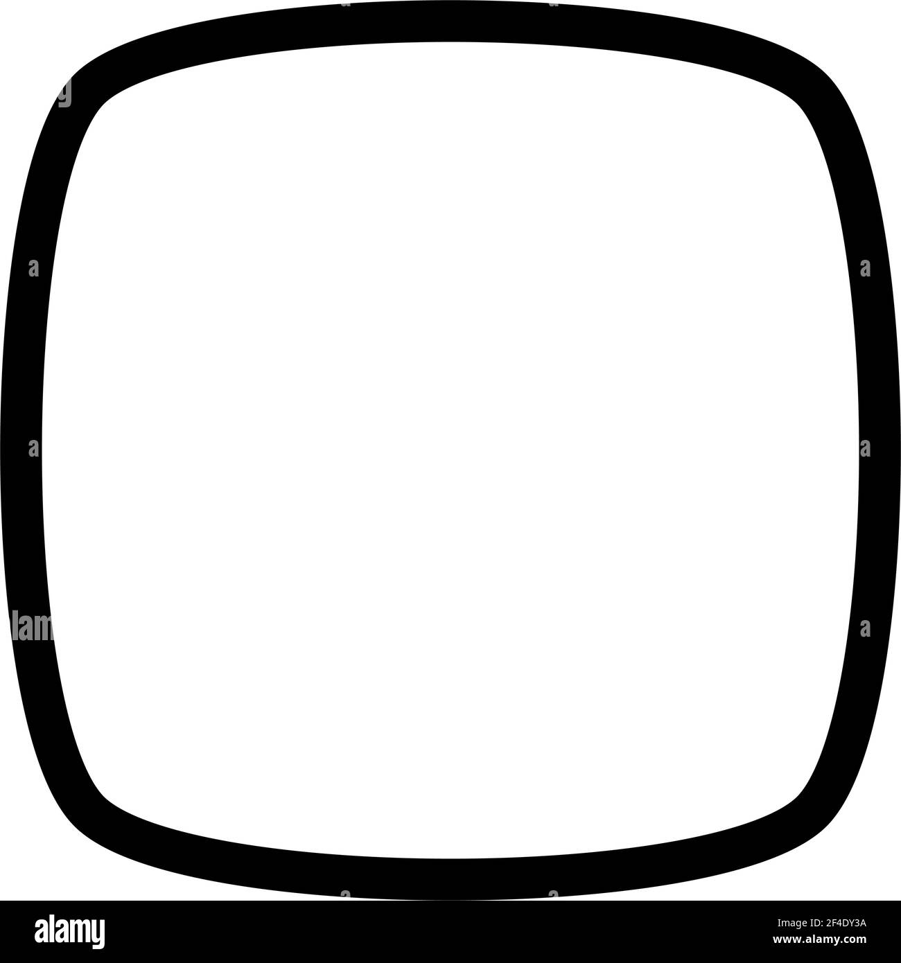 Contorno quadrato arrotondato, profilo. Elemento di design morbido e liscio: Illustrazione vettoriale dello stock, grafica clip art Illustrazione Vettoriale