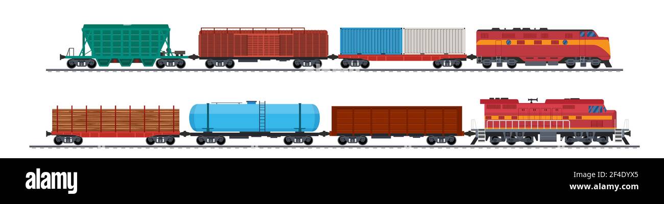 Vagoni ferroviari, Illustrazione Vettoriale
