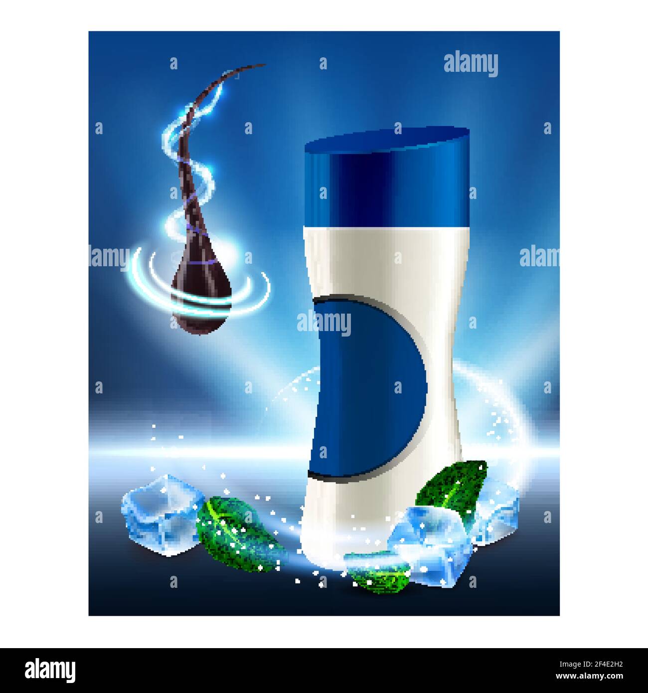 Shampoo anti-forfora per uomo Promo Banner Vector Illustrazione Vettoriale