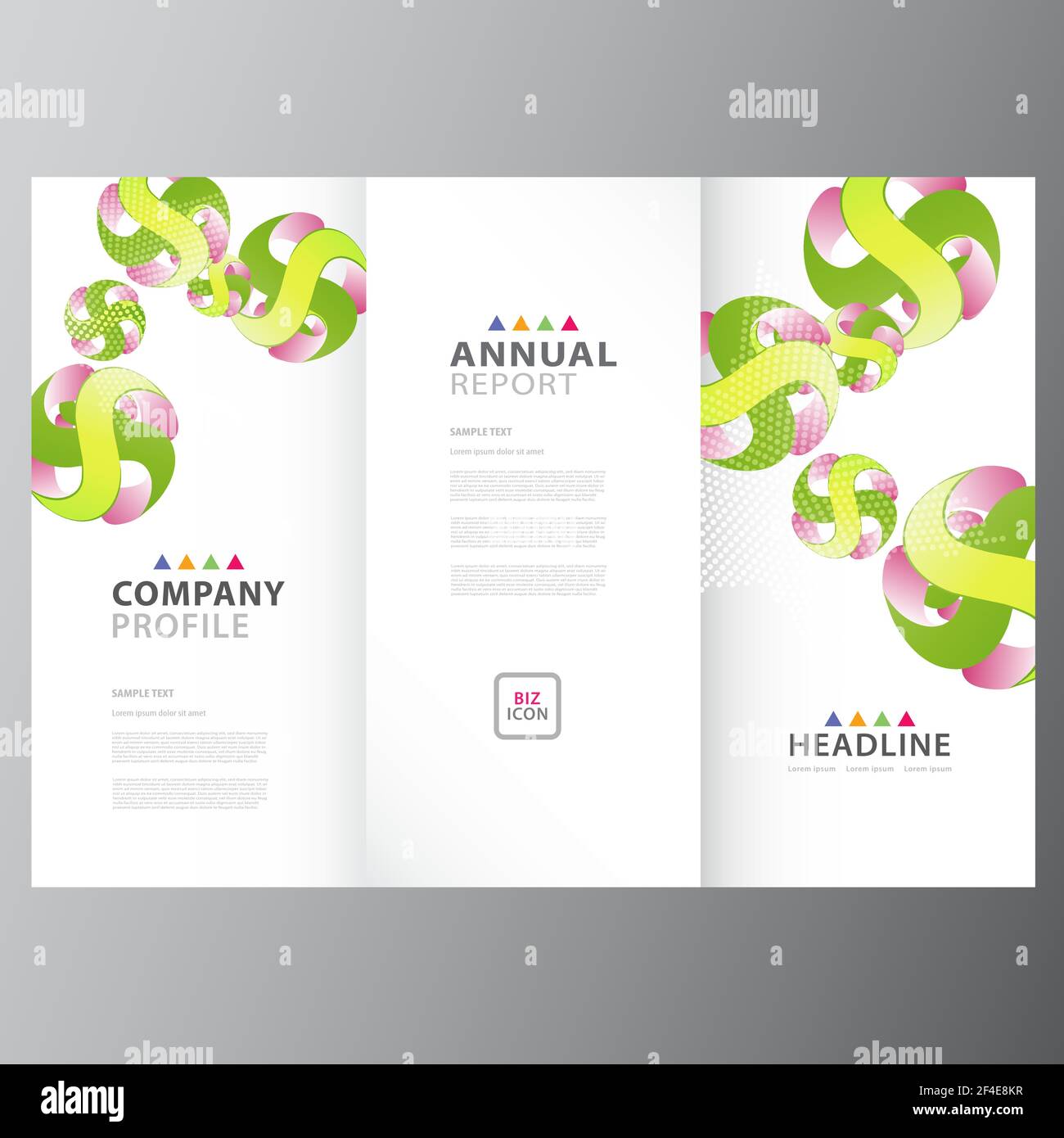 Layout di progettazione dei modelli di report aziendali annuali Illustrazione Vettoriale