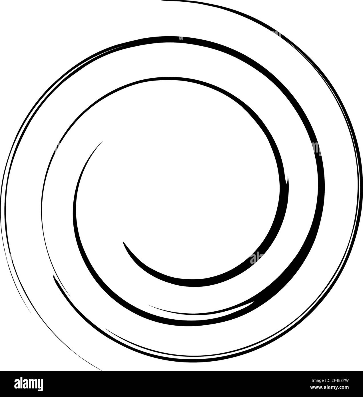 Cerchio ciclico, elica, elemento a spirale. Forma concentrica con effetto di rotazione, centrifuga e girazione. Illustrazione dei vettori di torsione, turbolenza e turbolenza – S Illustrazione Vettoriale