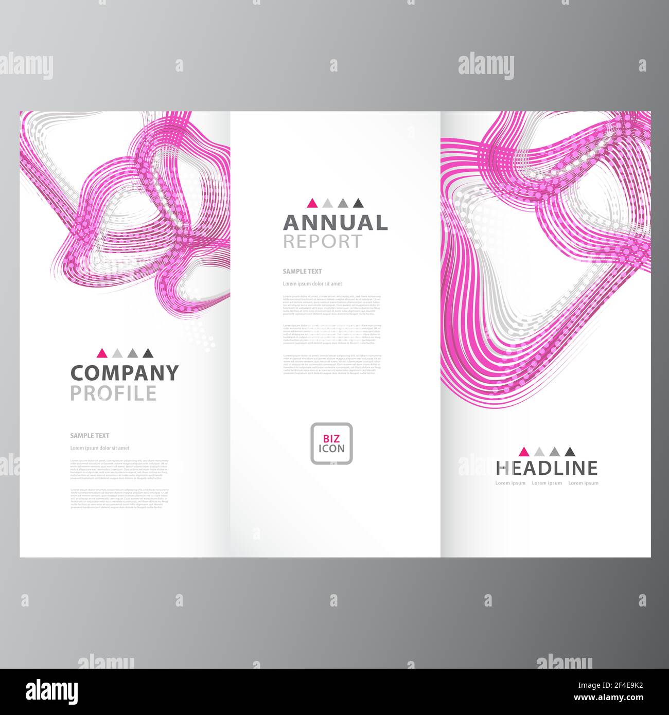 Layout di progettazione dei modelli di report aziendali annuali Illustrazione Vettoriale