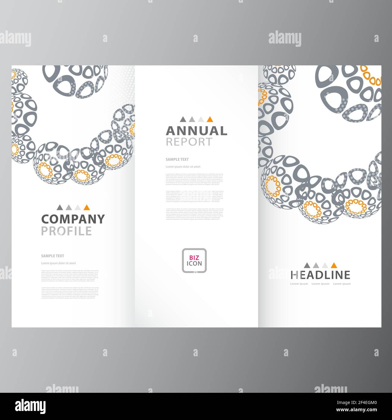 Layout di progettazione dei modelli di report aziendali annuali Illustrazione Vettoriale