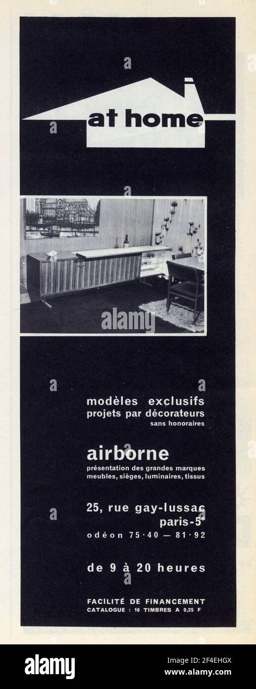 Publicité ancienne AVIOTRASPORTATO. 1963 Foto Stock