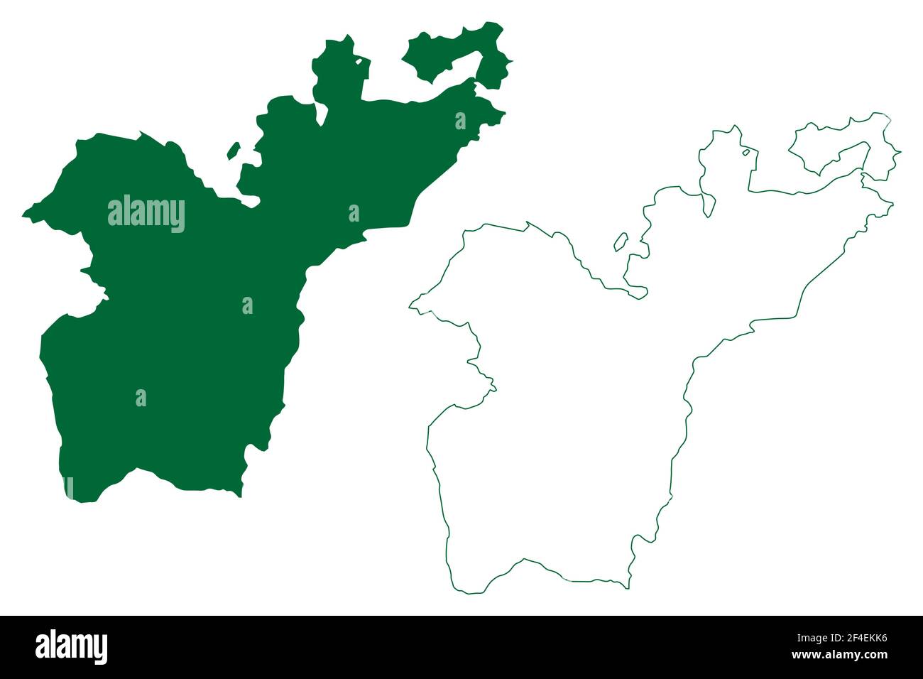 Distretto di Sukma (Stato di Chhattisgarh, divisione Bastar, Repubblica dell'India) illustrazione vettoriale della mappa, schizzo della mappa di Sukma Illustrazione Vettoriale