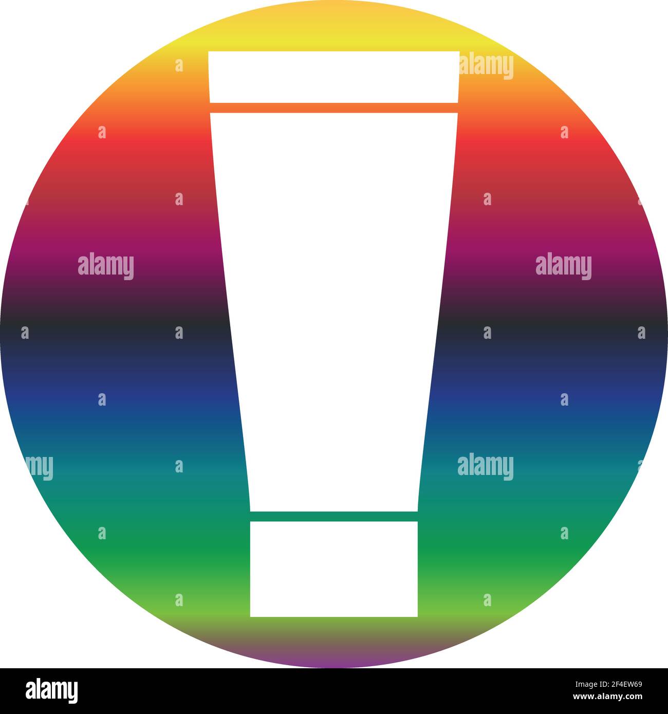 Icona tubo di vernice di un set. Vettore gradiente arcobaleno EPS 10 Illustrazione Vettoriale