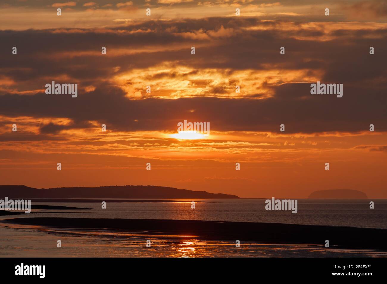 Tramonto sul Canale di Bristol Foto Stock