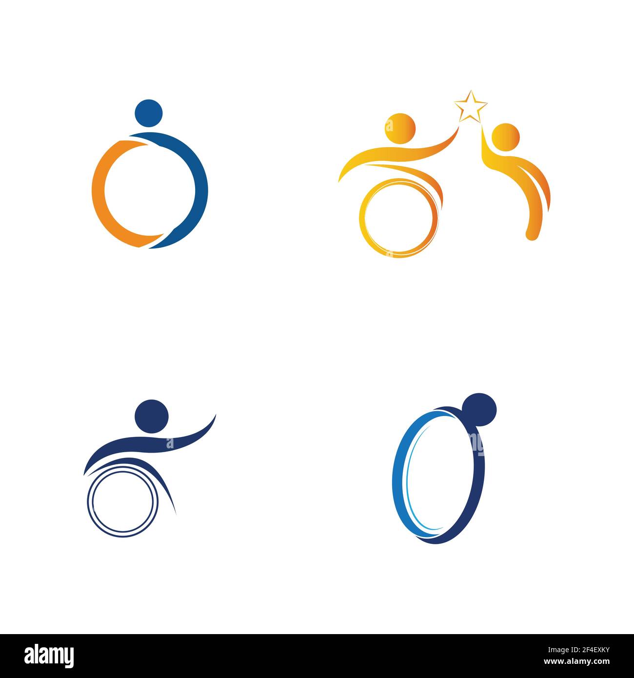 set di logo per disabilità modello di disegno vettoriale - vettore Illustrazione Vettoriale
