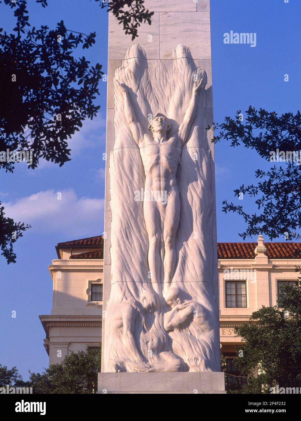 CENOTAFIO- MEMORIAL DE LA BATALLA DEL ALAMO-1937. Autore: COPPINI POMPEO. Posizione: ESTERNO. SAN ANTONIO-TEXAS. Foto Stock