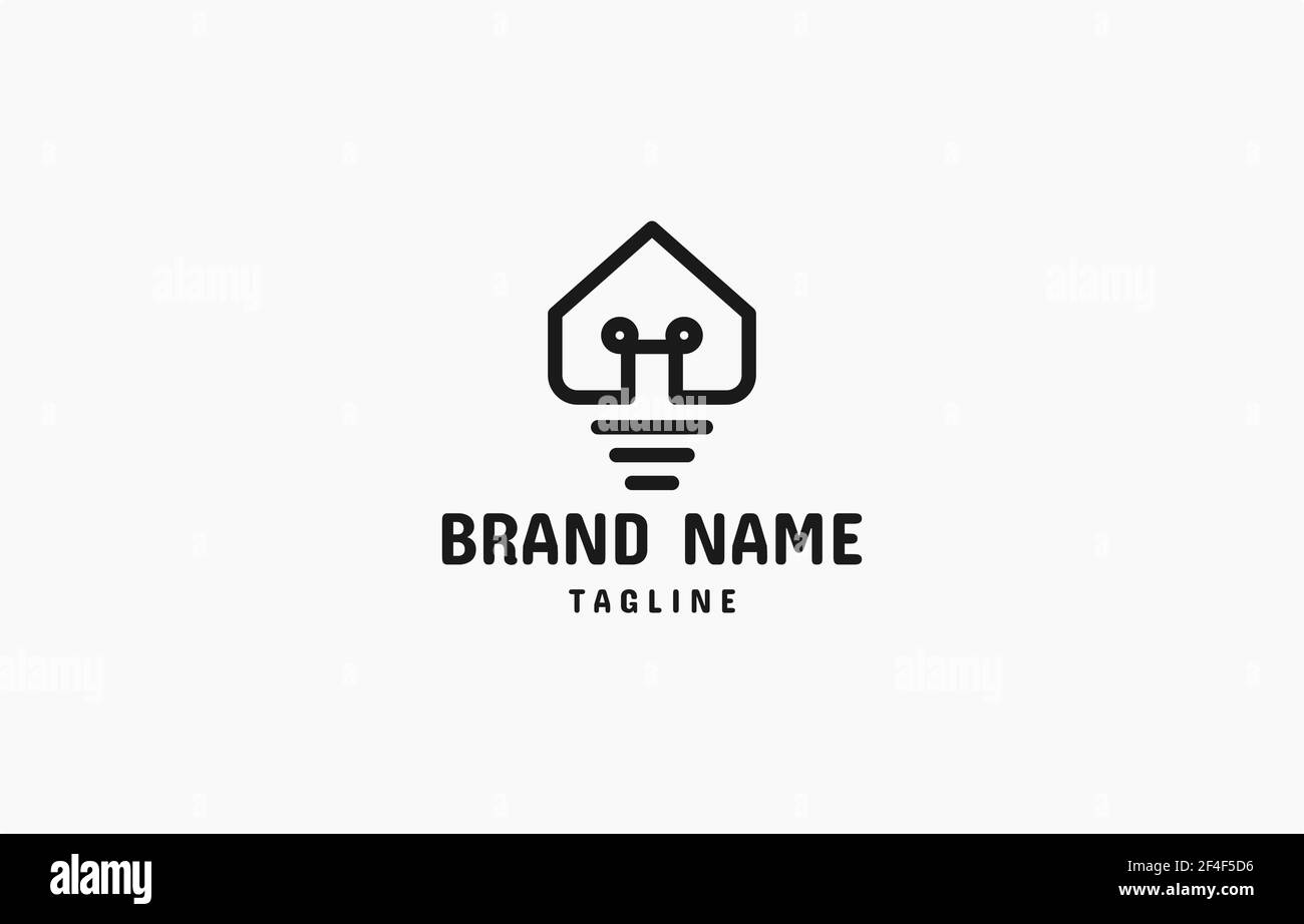 Modello vettoriale per logo Smart Home Network Technology adatto per Smart servizio domestico o prodotto Illustrazione Vettoriale
