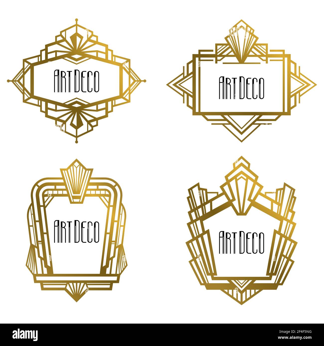 Set di lussuose cornici art deco. Illustrazione vettoriale Illustrazione Vettoriale