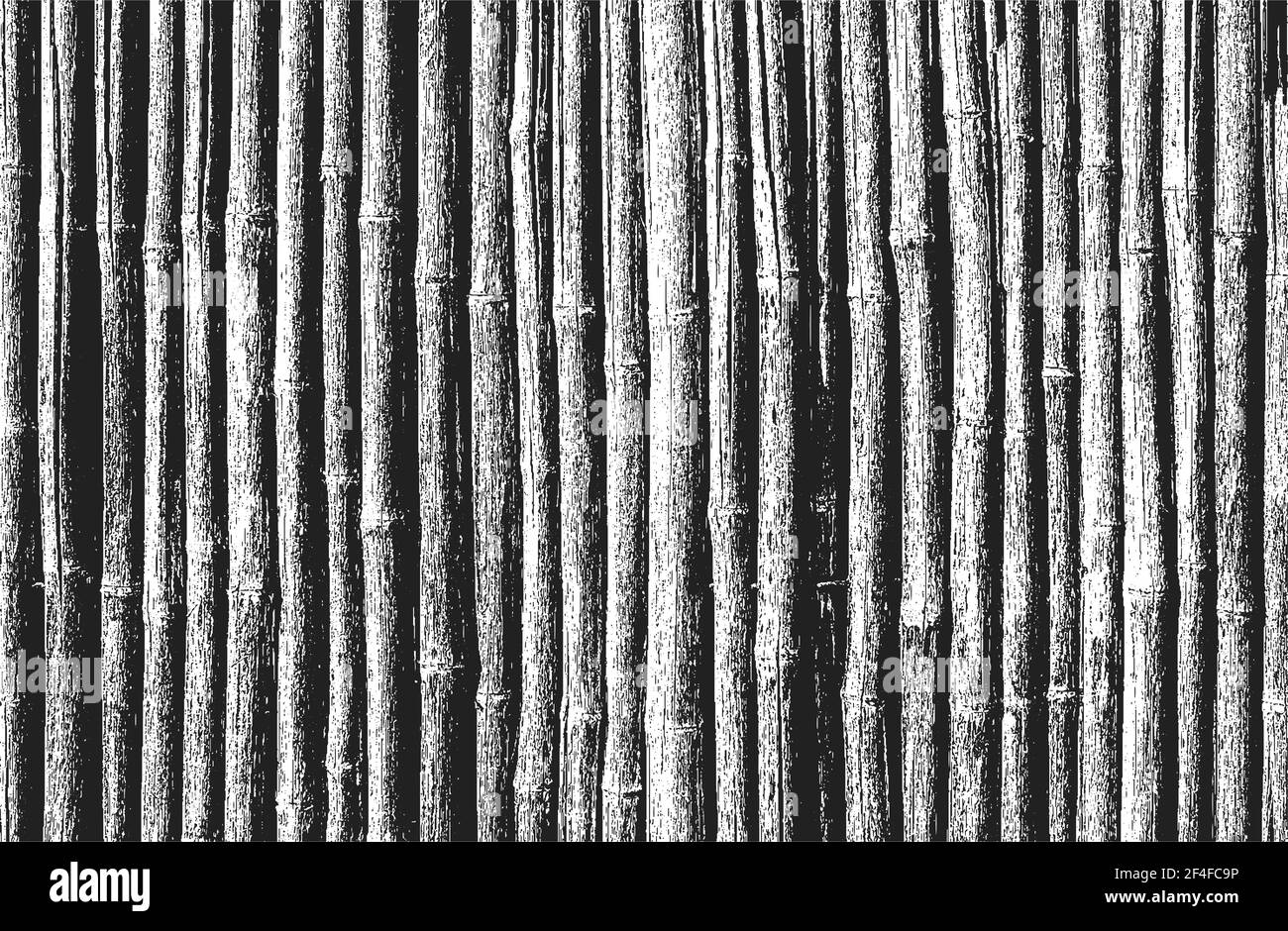 Overlay bambù in difficoltà, struttura di canna indiana, sfondo grunge. Illustrazione vettoriale astratta di mezzitoni Illustrazione Vettoriale
