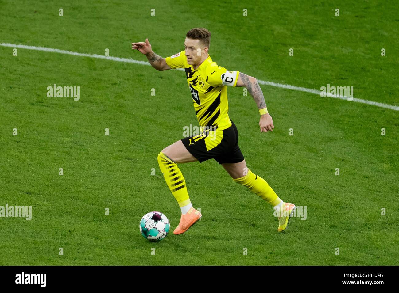 Dortmund, Signal-Iduna-Park, 13.03.21: Marco Reus (BVB) am Ball im Spiel 1. Bundesliga Borussia Dortmund contro Hertha BSC Berlino. Foto: Pressefito Mika Foto Stock