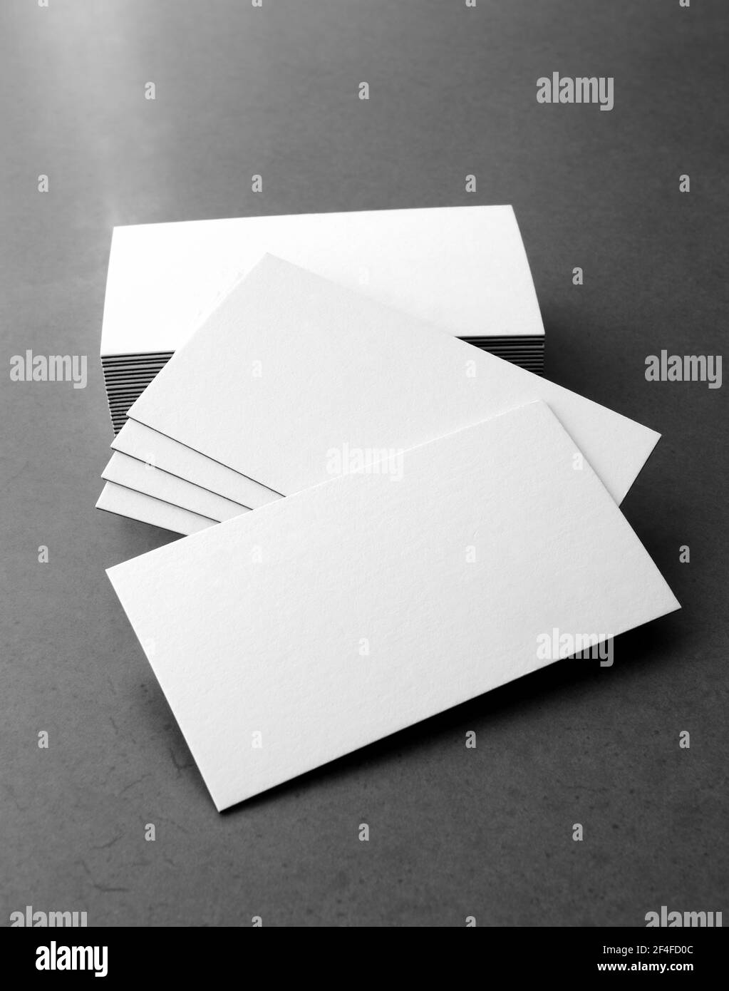Mockup stack di biglietti da visita. Spazio di copia per il testo. Foto Stock