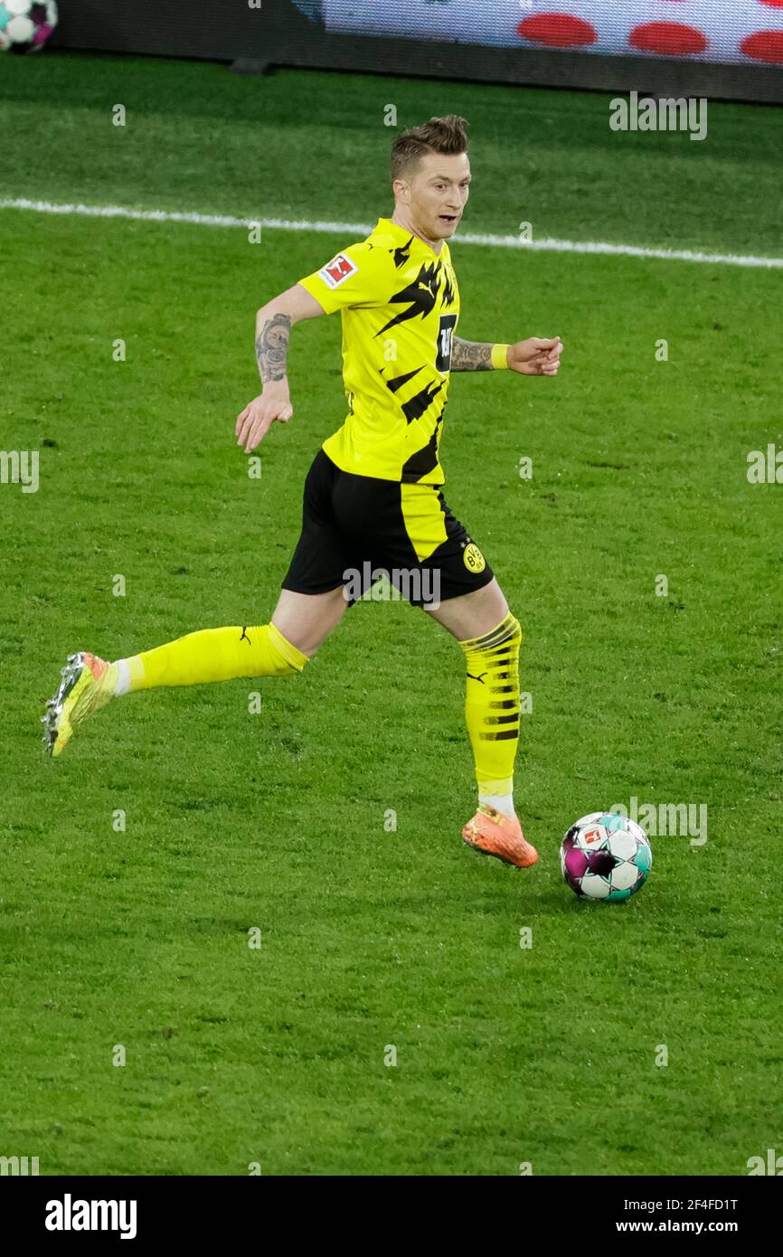 Dortmund, Signal-Iduna-Park, 13.03.21: Marco Reus (BVB) am Ball im Spiel 1. Bundesliga Borussia Dortmund contro Hertha BSC Berlino. Foto: Pressefito Mik Foto Stock