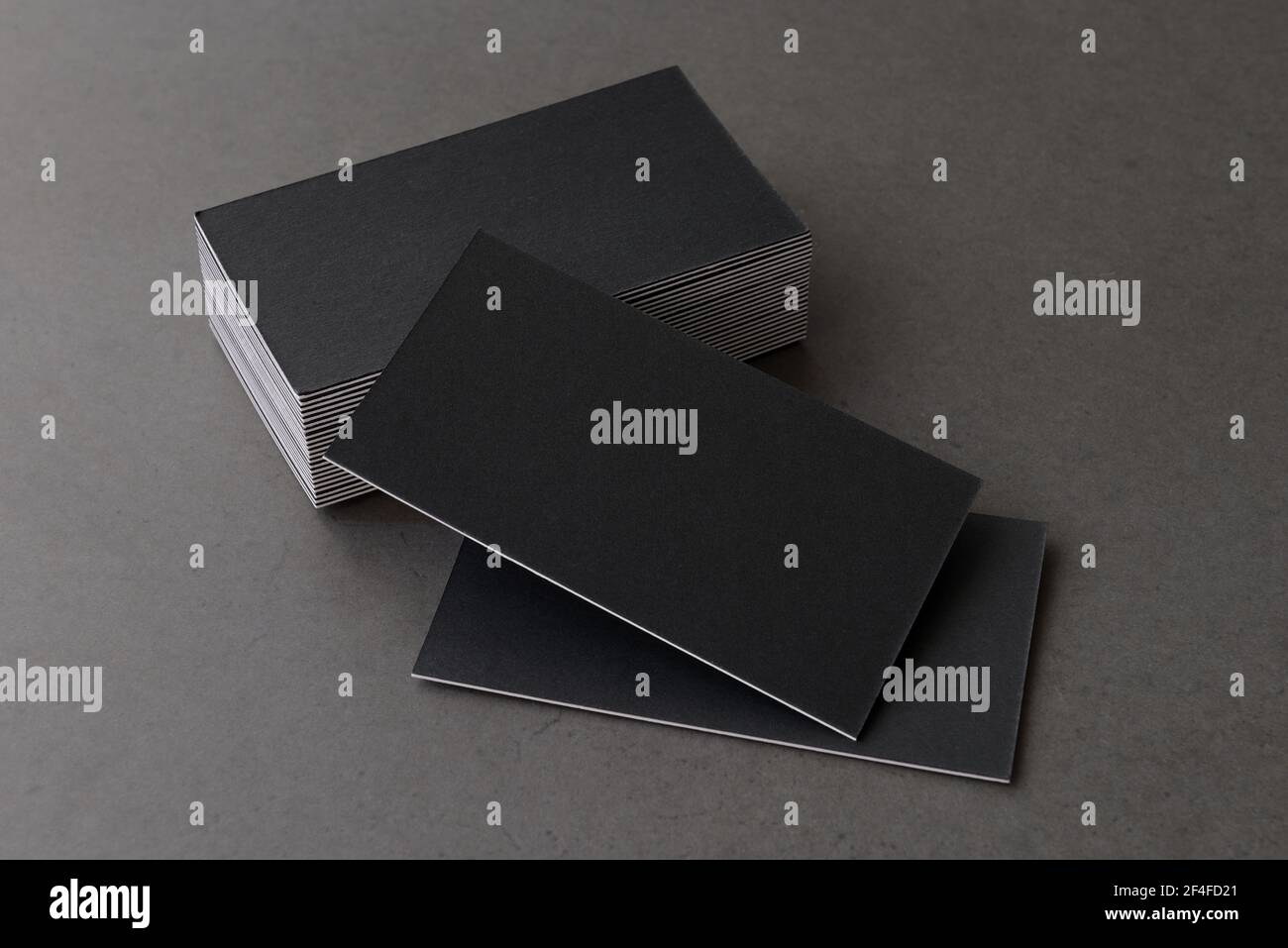 Mockup stack di biglietti da visita. Spazio di copia per il testo. Foto Stock
