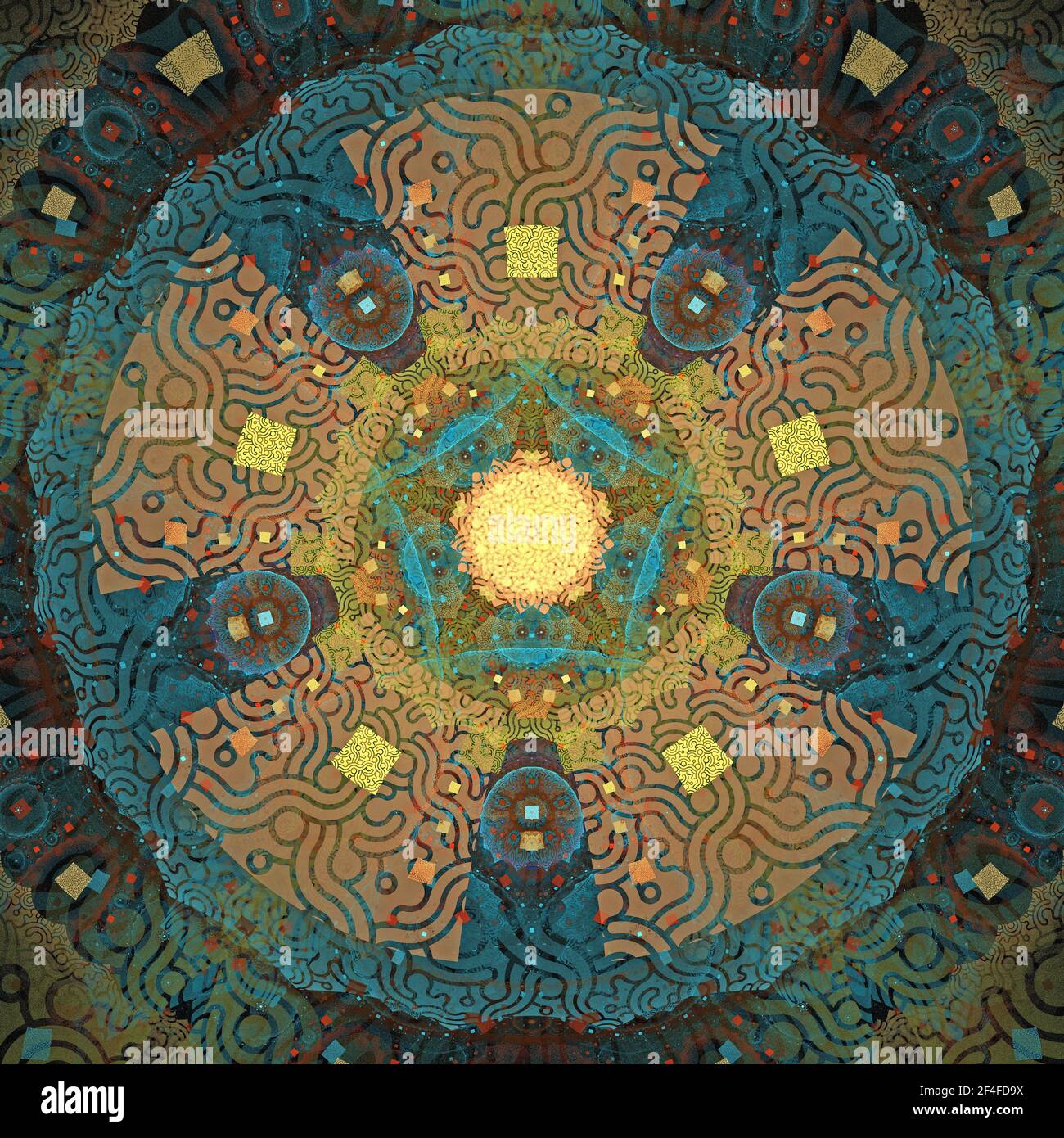 Design geometrico a fiamma frattale Foto Stock