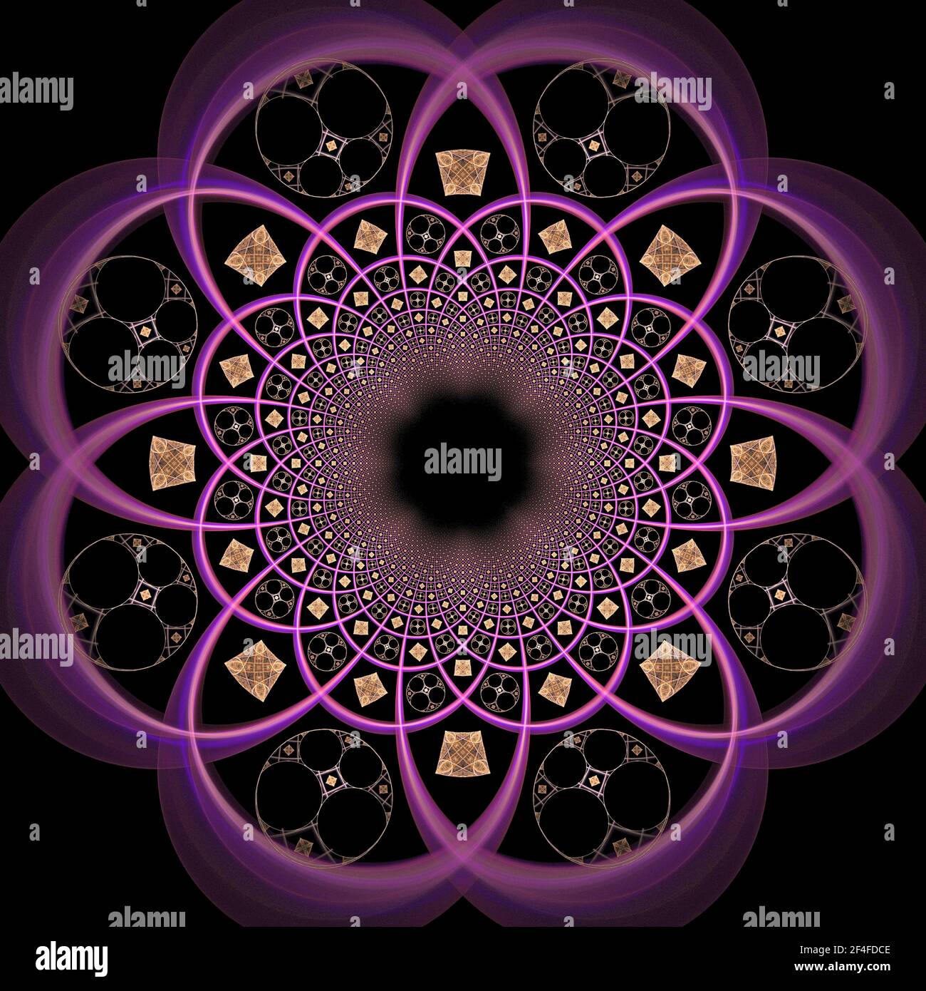 Geometria frattale - Flame Fractal Design Foto Stock