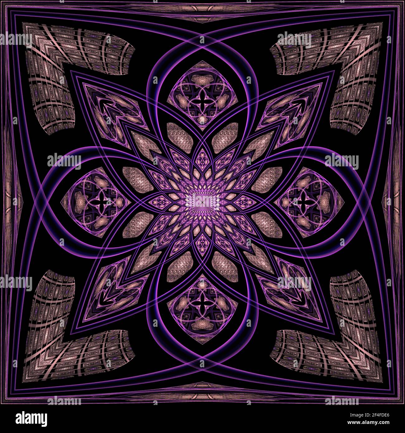 Geometria frattale - Flame Fractal Design Foto Stock