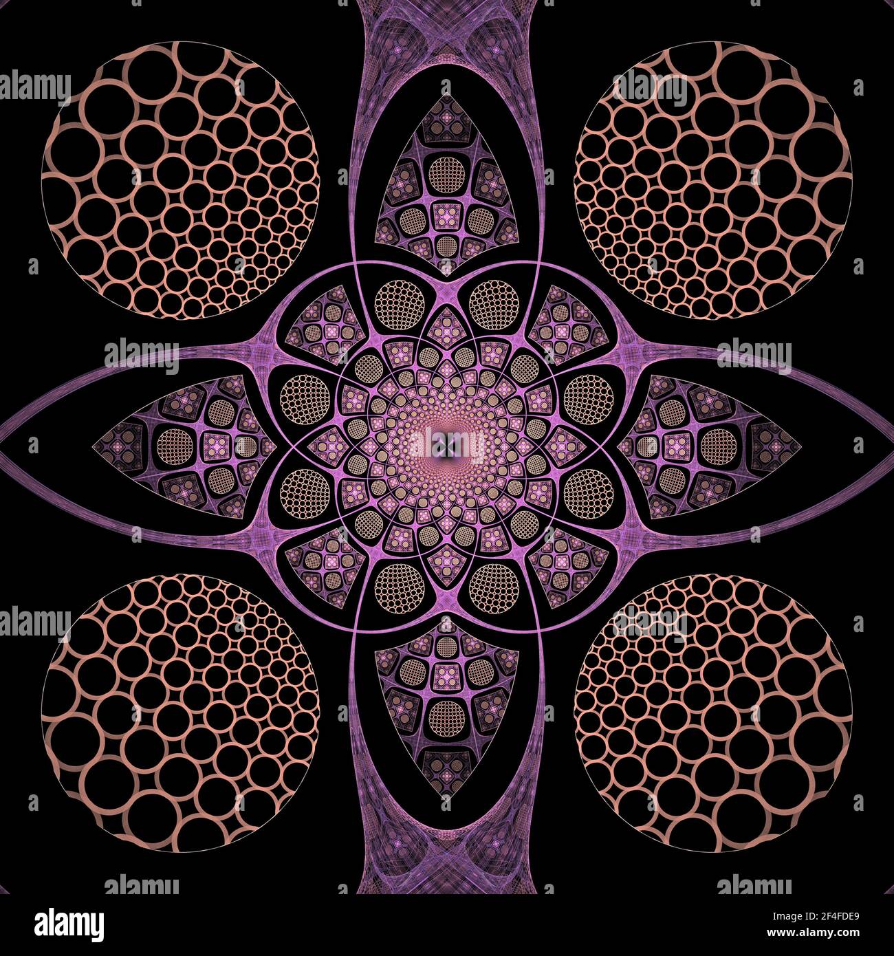 Geometria frattale - Flame Fractal Design Foto Stock