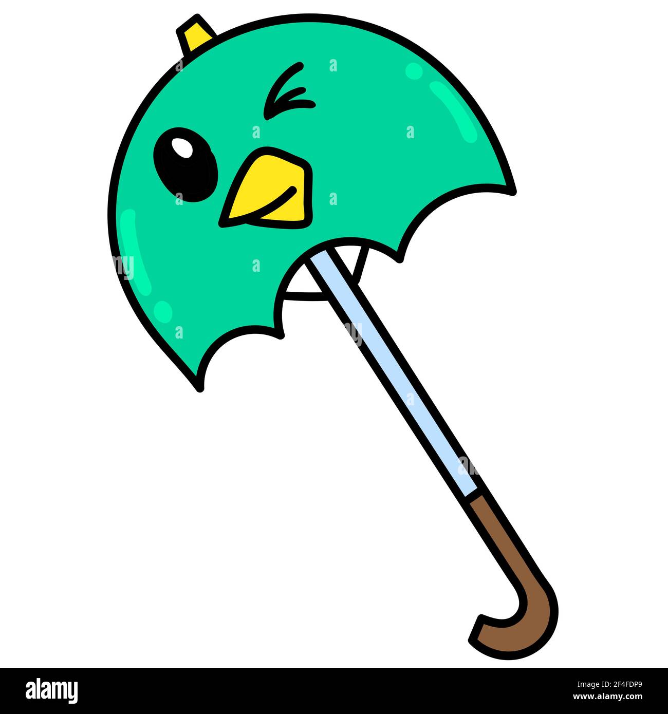 carino cartoon fronte pioggia ombrello Illustrazione Vettoriale