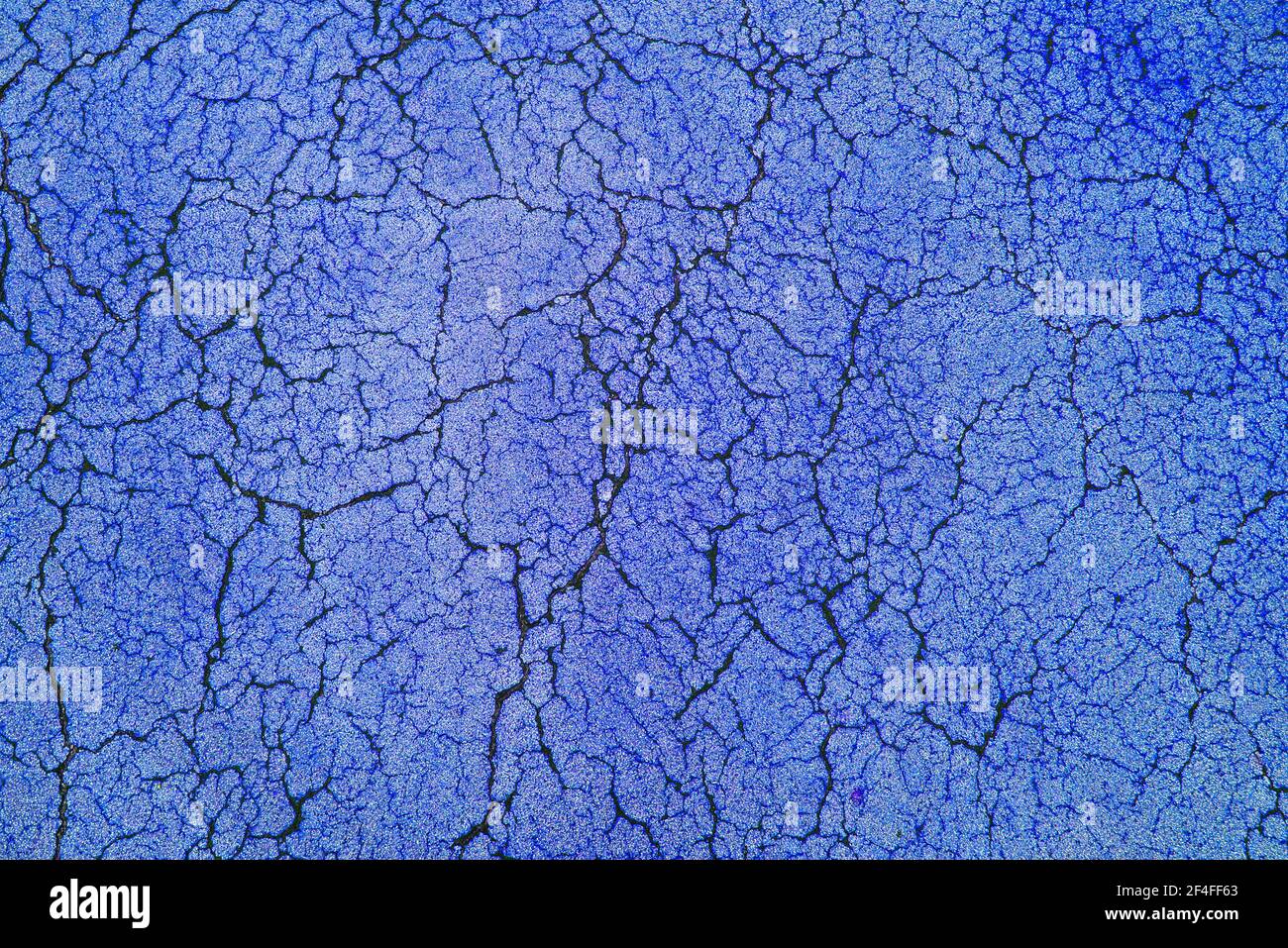 Crepe su pavimentazione in catrame blu, baviera, immagine di sfondo, germania Foto Stock