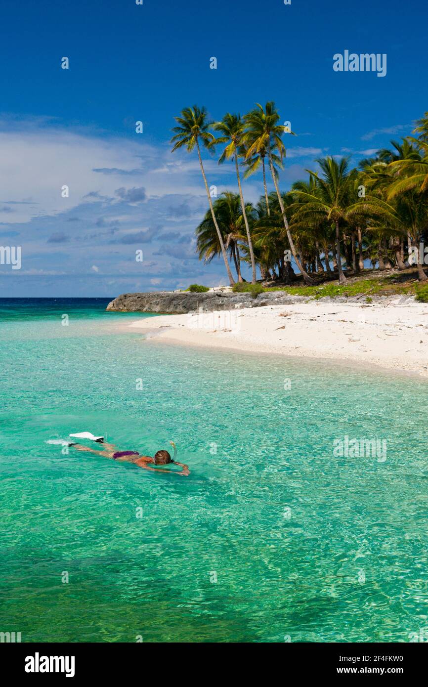 Snorkeling off Fadol Isola, Kai, ISOLE MOLUCCHE, INDONESIA Foto Stock Snorkeling off Fadol Isola, Kai, ISOLE MOLUCCHE, INDONESIA Foto Stock