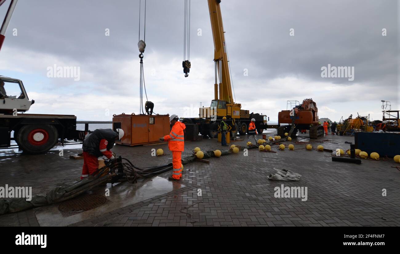 Cantiere in porto marittimo. Estensione di un dock Foto Stock