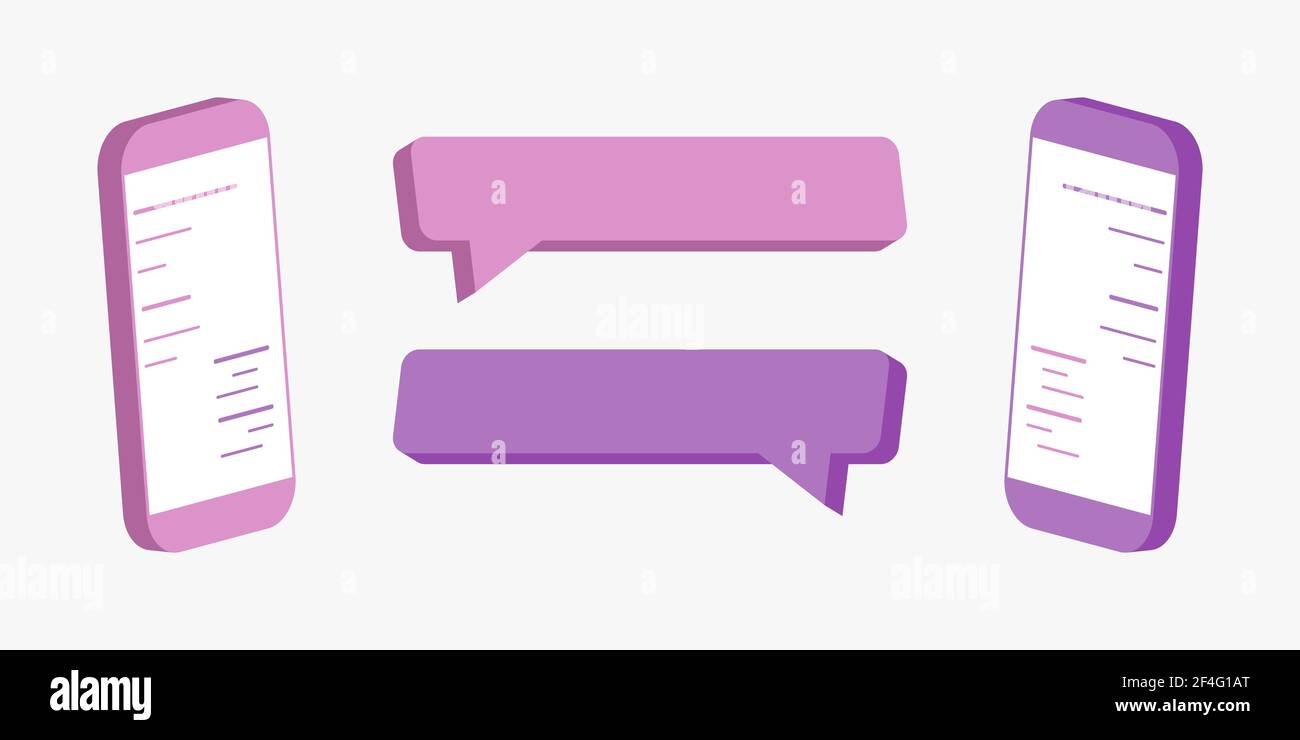 schermata di chat di messenger. modello bolle moderno vettore illustrazione. Illustrazione Vettoriale