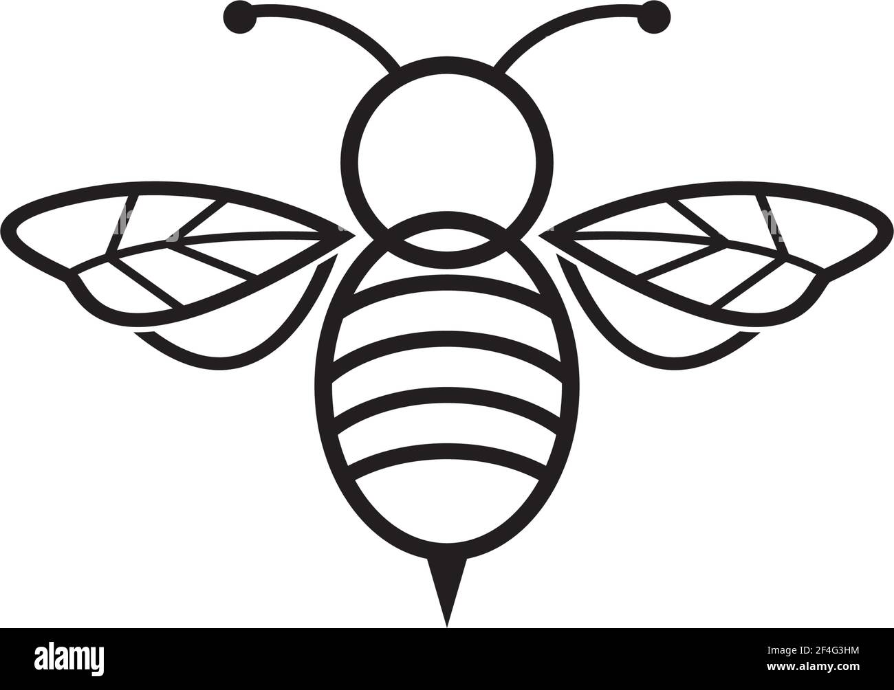 Disegno dell'icona vettoriale del logo dell'ape Illustrazione Vettoriale