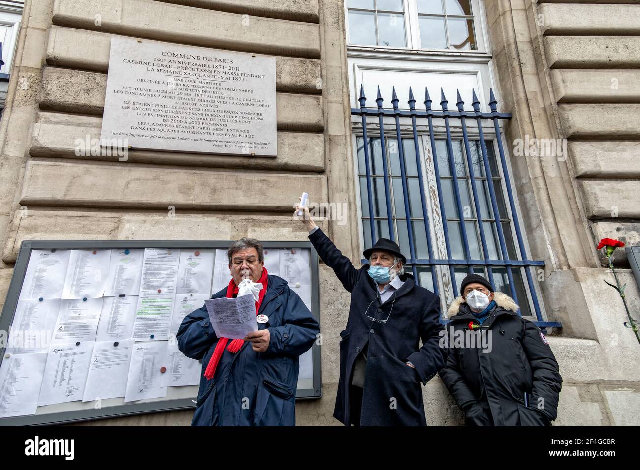 Parigi, Francia. 18 Marzo 2021. Commemorazione del 150° anniversario del comune di Parigi a Parigi, Francia. Foto Stock