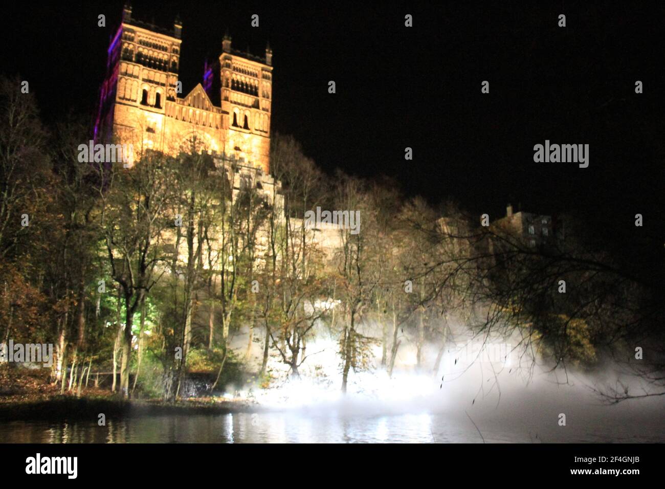 Spettacolo di luci Durham Lumiere 2015 Foto Stock