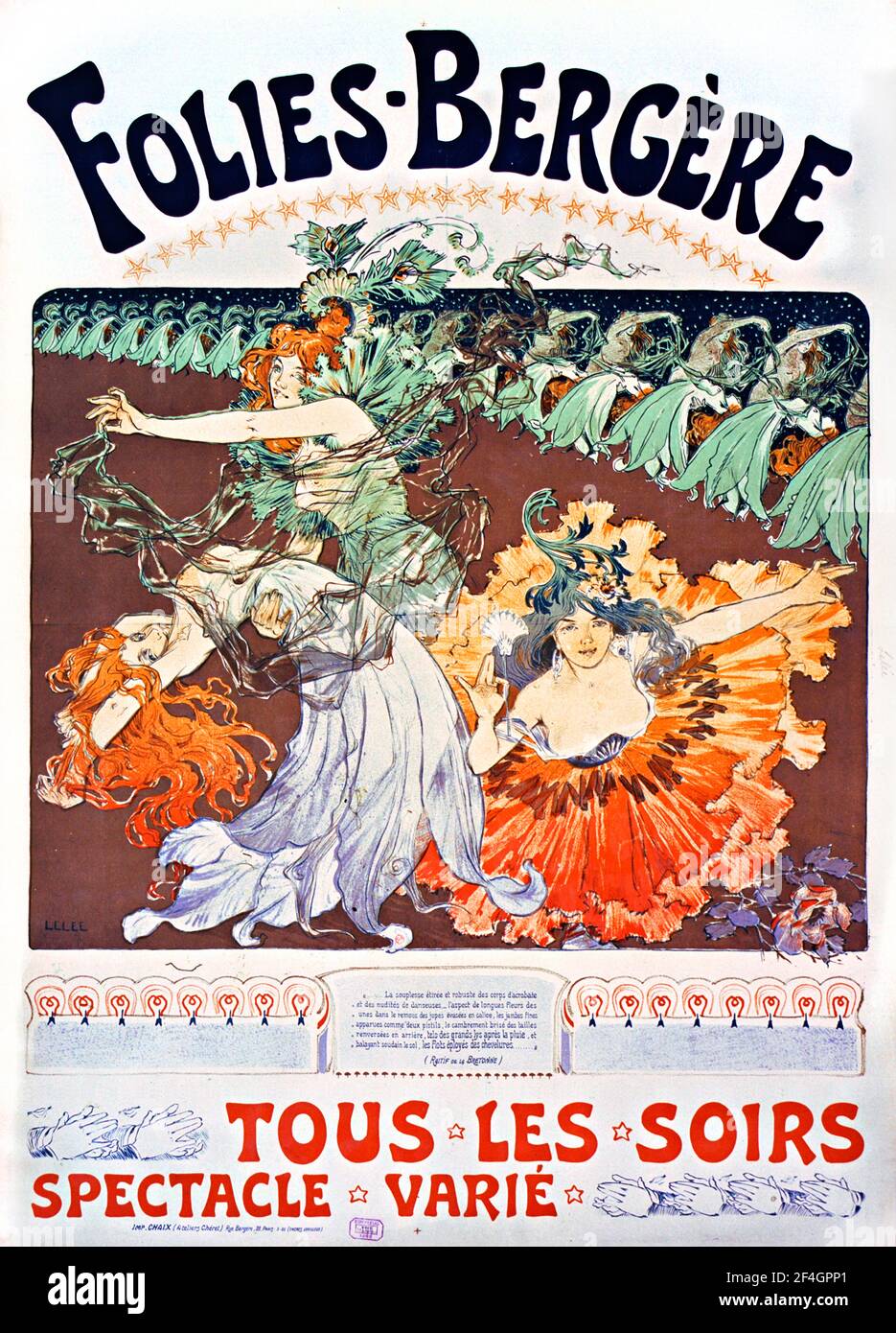 Poster di Folies Bergère, 1900 Foto Stock