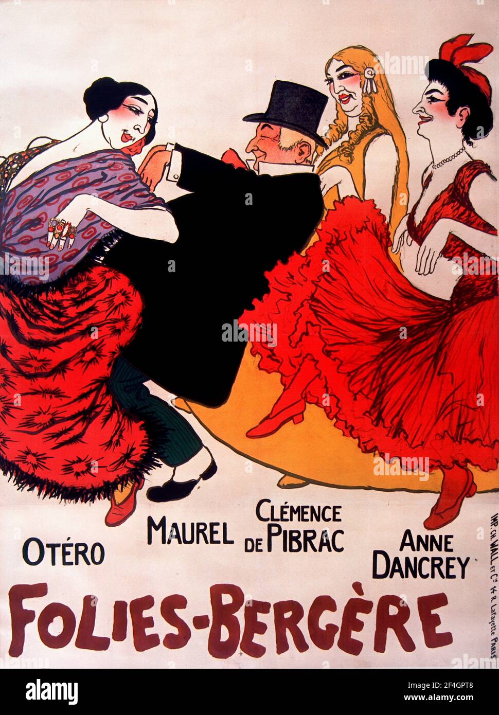 Folies Bergère poster di Adrien Barrère, 1902 Foto Stock