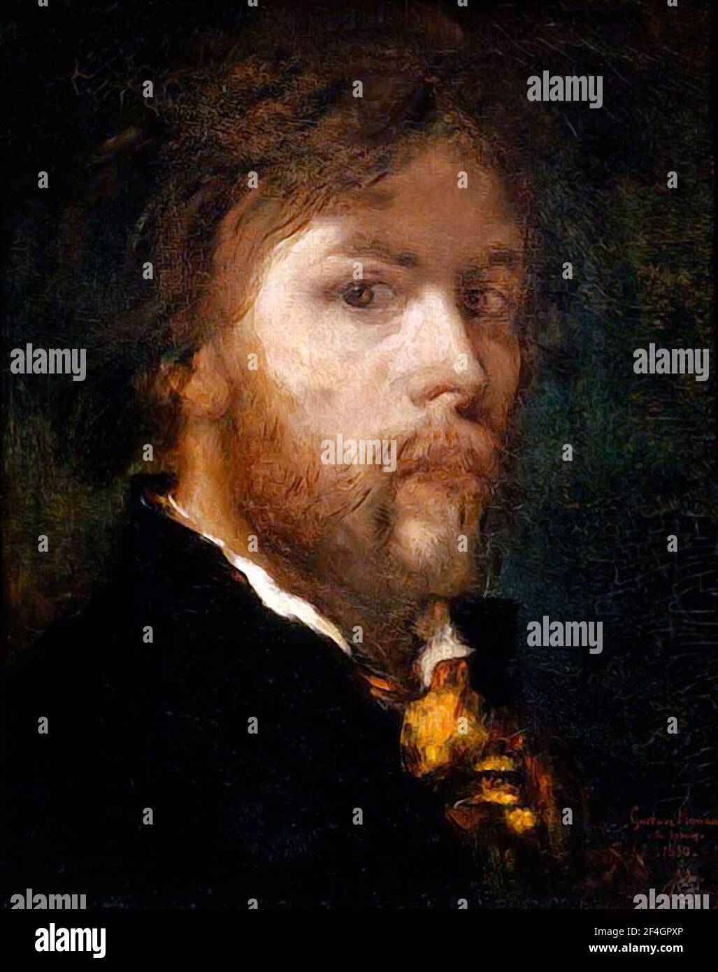 Gustave Moreau. Ritratto del pittore simbolista francese, Gustave Moreau (1826-1898), autoritratto, olio su tela, 1850 Foto Stock