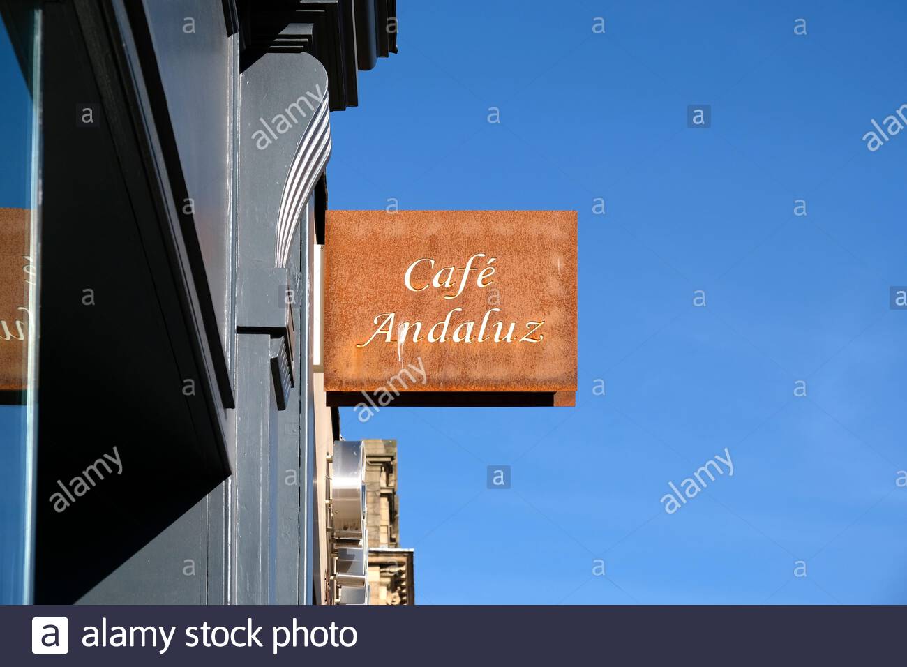 Cafe Andaluz, bar e ristorante spagnolo Tapas, George Street, Edimburgo, Scozia Foto Stock