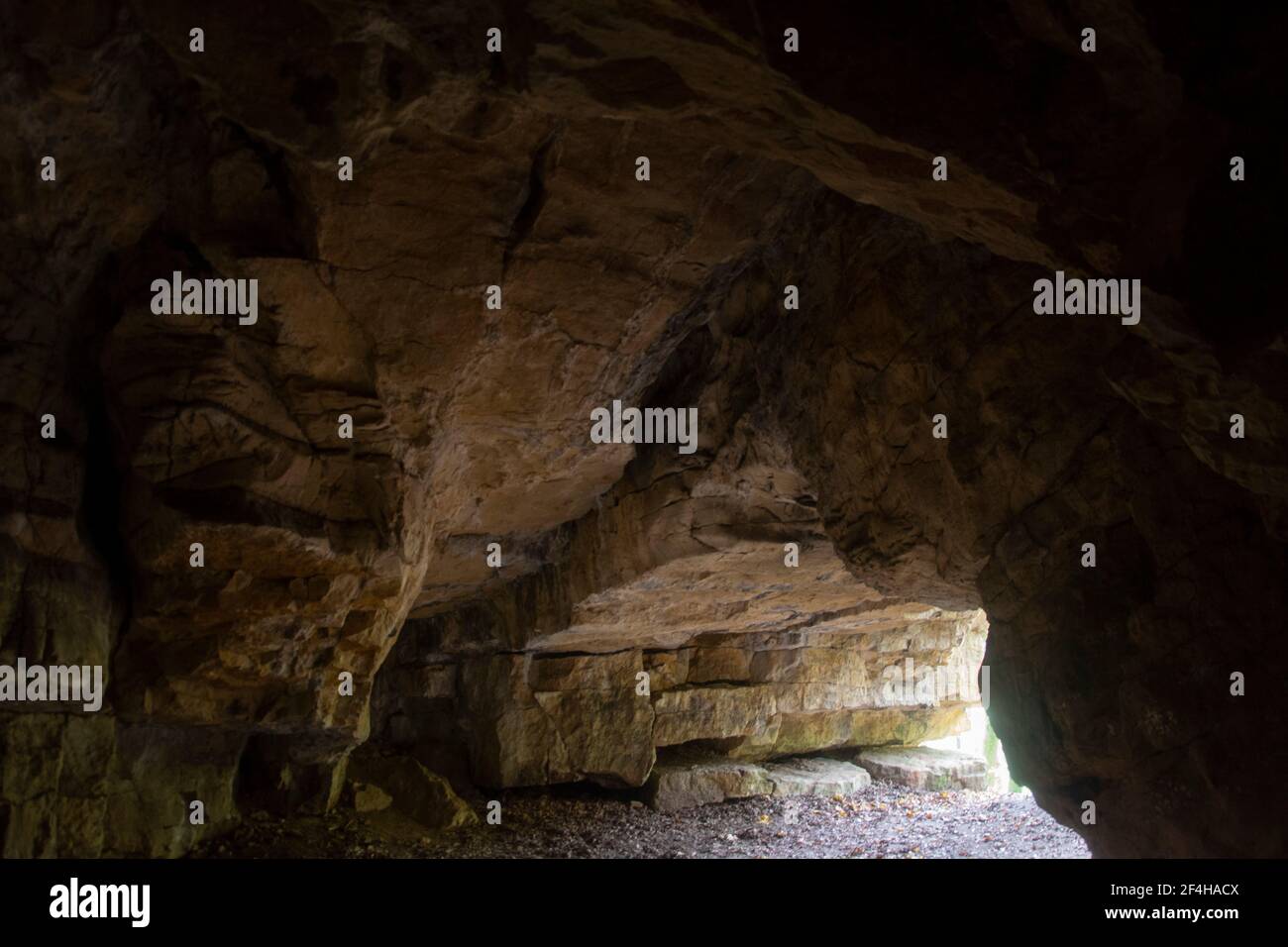 Eingangsbereich der Bruderloch-Höhle im Kanton Baselland Foto Stock