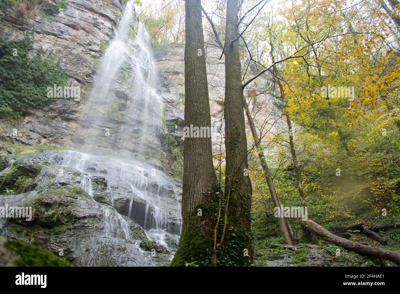 Der Wasserfall Wasserflue bei Wenslingen im Kanton Baselland Foto Stock