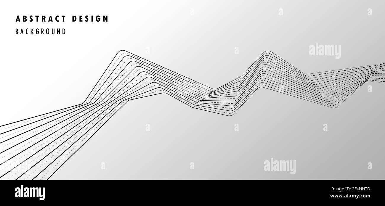 Linee astratte tecnologia progettazione tecnica modello grafico direzione intelligente. Design geometrico con ripetizione dinamica delle linee dello sfondo del modello di copertina. Illustrazione Vettoriale