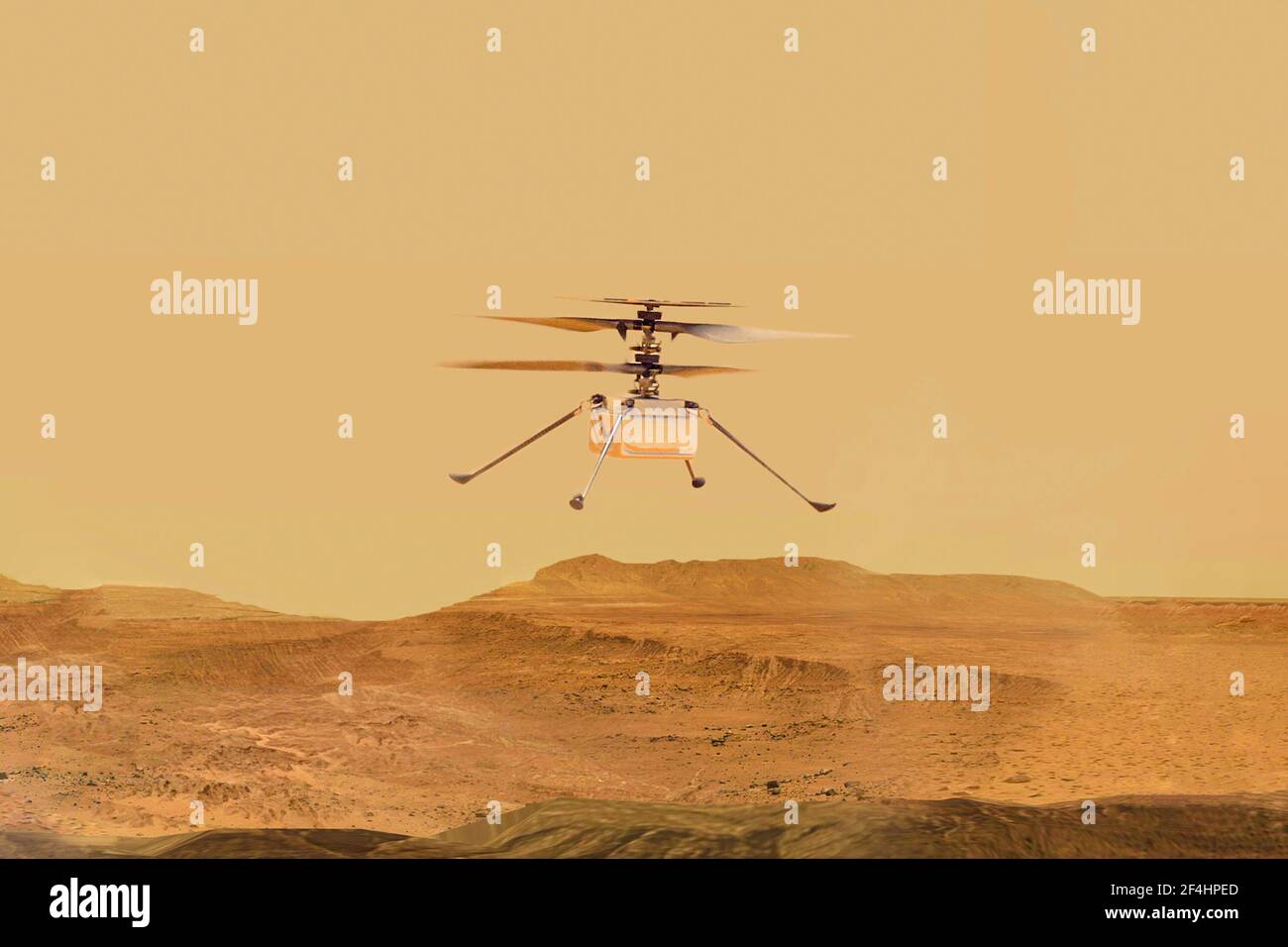 marte drone, ingenuità elicottero elementi di questa immagine fornita dalla NASA Illustrazione 3D Foto Stock